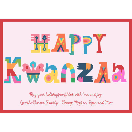 Colorful Kwanzaa Flat Holiday Cards
